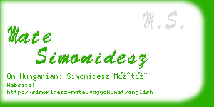 mate simonidesz business card